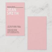 Schlicht-Pink-Make-up Artist-Visitenkarte Visitenkarte (Vorne/Hinten)