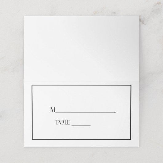 Schlicht Platzkarte (Außenseite Aufgefaltet)