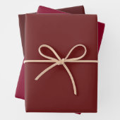 Schlicht Prune Burgundy Rose Maroon Shades 3 Tones Geschenkpapier Set (Beispiel)