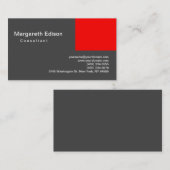 Schlicht Red Gray Clear Standard Business Card Visitenkarte (Vorne/Hinten)