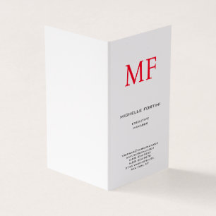 Schlicht Red Monogramm Niedlich Minimalistisch Sch Visitenkarten