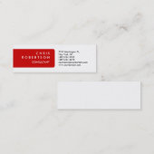 Schlicht Red White Attraktive Business Card Mini Visitenkarte (Vorne/Hinten)