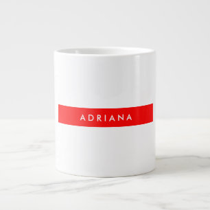 Schlicht Red White Beruflich Minimalistisch Name Jumbo-Tasse