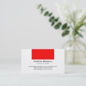 Schlicht Red White Consulting Business Card Visitenkarte (Stehend Vorderseite)