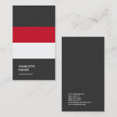 Schlicht Red White Gray Trendy Minimalistisch Mode Visitenkarte (Vorne/Hinten)