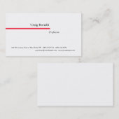 Schlicht Red White Minimalistisch Modern Beruflich Visitenkarte (Vorne/Hinten)