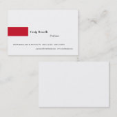 Schlicht Red White Minimalistisch Modern Beruflich Visitenkarte (Vorne/Hinten)