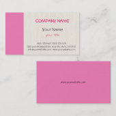 Schlicht rosa Beruflich Elegante Moderne Visitenkarte (Vorne/Hinten)