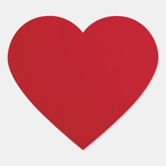 Schlicht rote Farbe Herz-Aufkleber (Vorderseite)