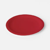 Schlicht rote Farbe Pappteller (Schrägansicht)