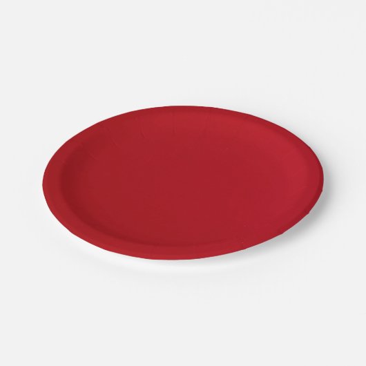 Schlicht rote Farbe Pappteller (Schrägansicht)