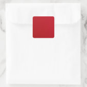 Schlicht rote Farbe Quadratischer Aufkleber (Tasche)