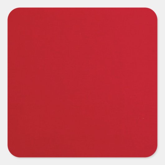 Schlicht rote Farbe Quadratischer Aufkleber (Vorderseite)