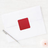 Schlicht rote Farbe Quadratischer Aufkleber (Umschlag)