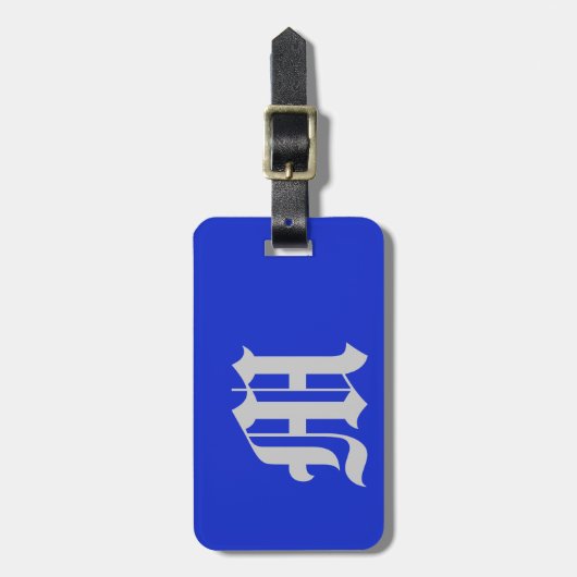 Schlicht Royal Blue Gepäckanhänger (Vorderseite vertikal)