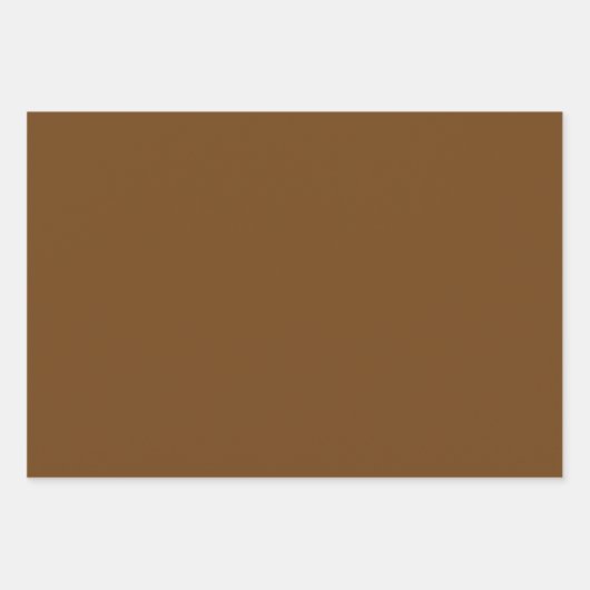 Schlicht Saddle Russet Sepia Brown Shades 3 Tones Geschenkpapier Set (Vorderseite 3)