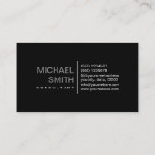 Schlicht Schwarz Elegant Modernes Grau Visitenkarte (Rückseite)