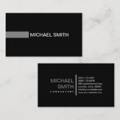 Schlicht Schwarz Elegant Modernes Grau Visitenkarte (Vorne/Hinten)