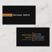 Schlicht Schwarz Elegant Modernes Kupfer Visitenkarte (Vorne/Hinten)