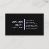 Schlicht Schwarz Elegante Moderne Seife Visitenkarte (Rückseite)