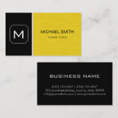 Schlicht Schwarz/Gelb Beruflich Visitenkarte (Vorne/Hinten)