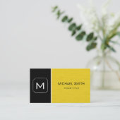 Schlicht Schwarz/Gelb Beruflich Visitenkarte (Stehend Vorderseite)