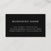 Schlicht Schwarz/Gelb Beruflich Visitenkarte (Rückseite)