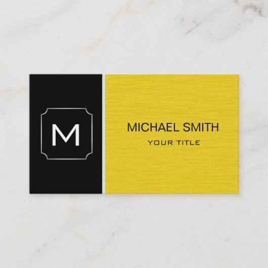 Schlicht Schwarz/Gelb Beruflich Visitenkarte (Vorderseite)
