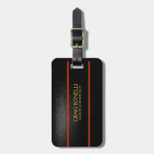 Schlicht Schwarz-Grau-Orange-Farben Moderne Gepäckanhänger (Vorderseite vertikal)