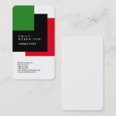 Schlicht Schwarz-Grün-Weiß-Moderne Minimalistisch Visitenkarte (Vorne/Hinten)