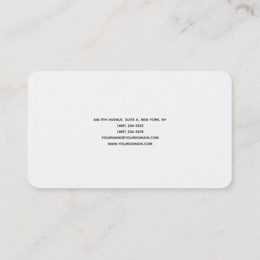 Schlicht Schwarz/Weiß Minimalistisch Moderne Beruf Visitenkarte (Rückseite)