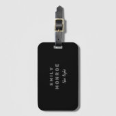 Schlicht Schwarz/Weiß Modernität Minimalistisch Gepäckanhänger (Vorderseite Vertikal)