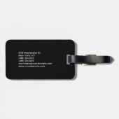 Schlicht Schwarz/Weiß Modernität Minimalistisch Gepäckanhänger (Rückseite horizontal)