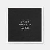 Schlicht Schwarz/Weiß Modernität Minimalistisch Serviette (Vorderseite)