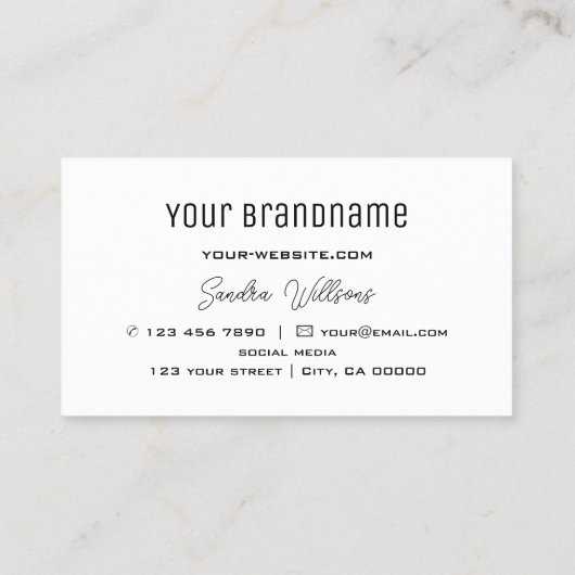 Schlicht Schwarz-Weiß-Modernität mit Monogramm ein Visitenkarte (Rückseite)