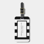 Schlicht Schwarz-weiß Streifen Beruflich Gepäckanhänger (Vorderseite vertikal)