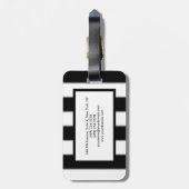 Schlicht Schwarz-weiß Streifen Beruflich Gepäckanhänger (Rückseite vertikal)