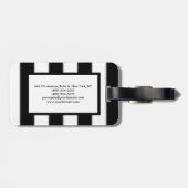 Schlicht Schwarz-weiß Streifen Beruflich Gepäckanhänger (Rückseite horizontal)