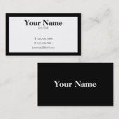 Schlicht Schwarz/Weiß Visitenkarte (Vorne/Hinten)