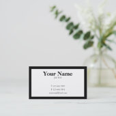 Schlicht Schwarz/Weiß Visitenkarte (Stehend Vorderseite)