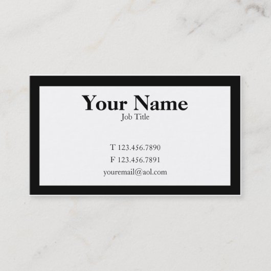 Schlicht Schwarz/Weiß Visitenkarte (Vorderseite)