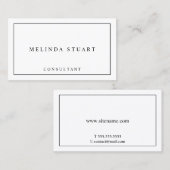 Schlicht Schwarz/Weiß Visitenkarte (Vorne/Hinten)