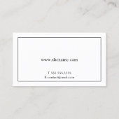 Schlicht Schwarz/Weiß Visitenkarte (Rückseite)