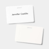 Schlicht Schwarz-weiße Minimalistisch Moderne Ausweis (Vorder- & Rückseite)