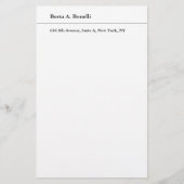 Schlicht Schwarz-weiße Minimalistisch Moderne Briefpapier (Vorderseite)