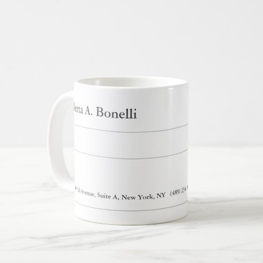 Schlicht Schwarz-weiße Minimalistisch Moderne Kaffeetasse (Vorderseite Links)