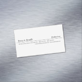 Schlicht Schwarz-weiße Minimalistisch Moderne Magnetische Visitenkarte (Beispiel)