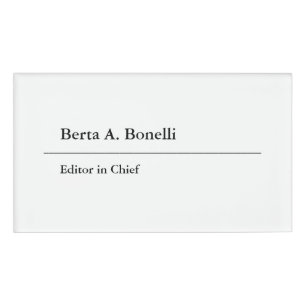 Schlicht Schwarz-weiße Minimalistisch Moderne Namenschild