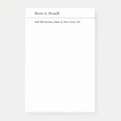 Schlicht Schwarz-weiße Minimalistisch Moderne Post-it Klebezettel (Vorderseite)