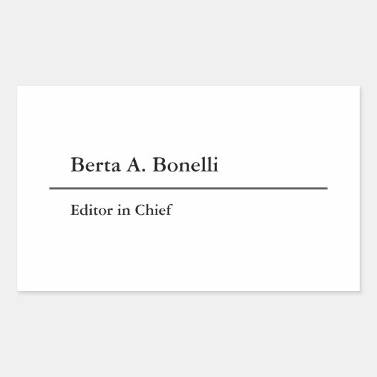 Schlicht Schwarz-weiße Minimalistisch Moderne Rechteckiger Aufkleber (Vorderseite)